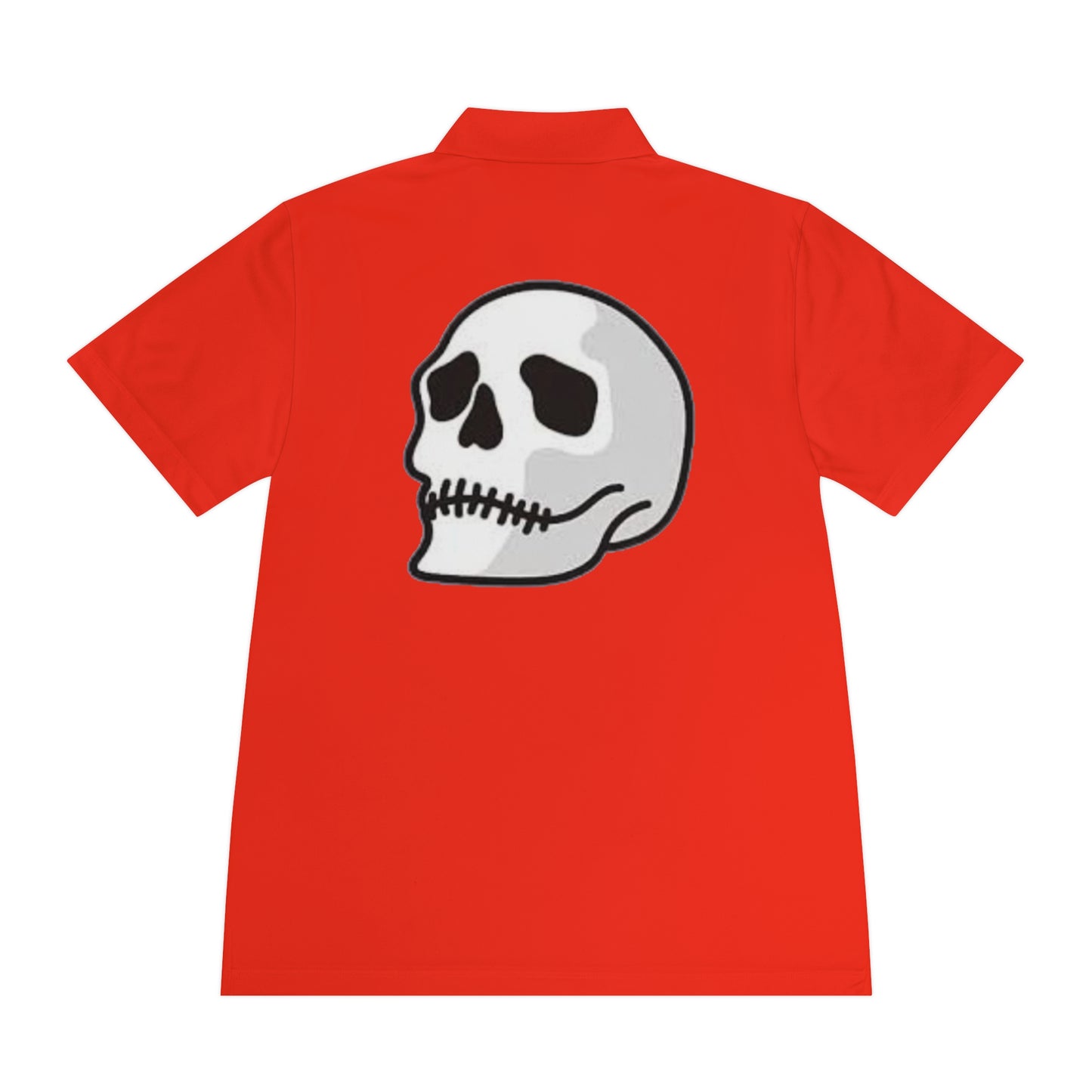 Men's Sport Polo Shirt with Skull and Palm Trees - Beach Vibes, Casual Wear, Gift for Him, Summer Style, Trendy Attire
