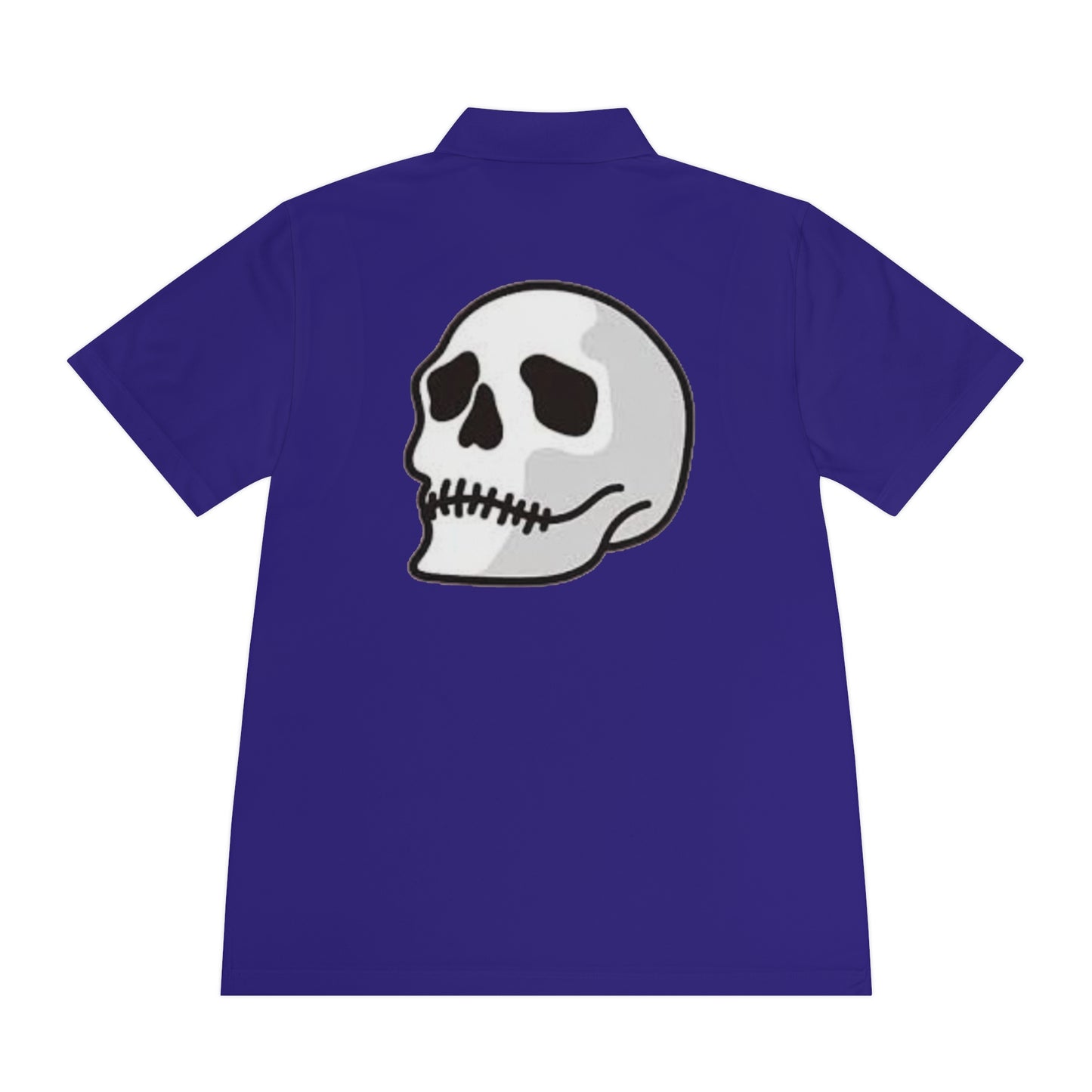 Men's Sport Polo Shirt with Skull and Palm Trees - Beach Vibes, Casual Wear, Gift for Him, Summer Style, Trendy Attire