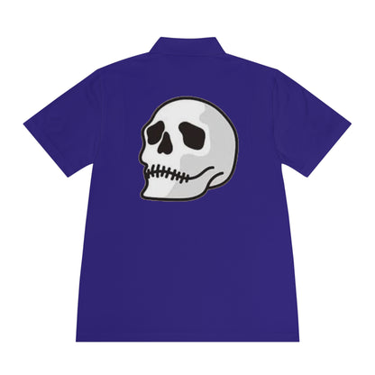 Men's Sport Polo Shirt with Skull and Palm Trees - Beach Vibes, Casual Wear, Gift for Him, Summer Style, Trendy Attire