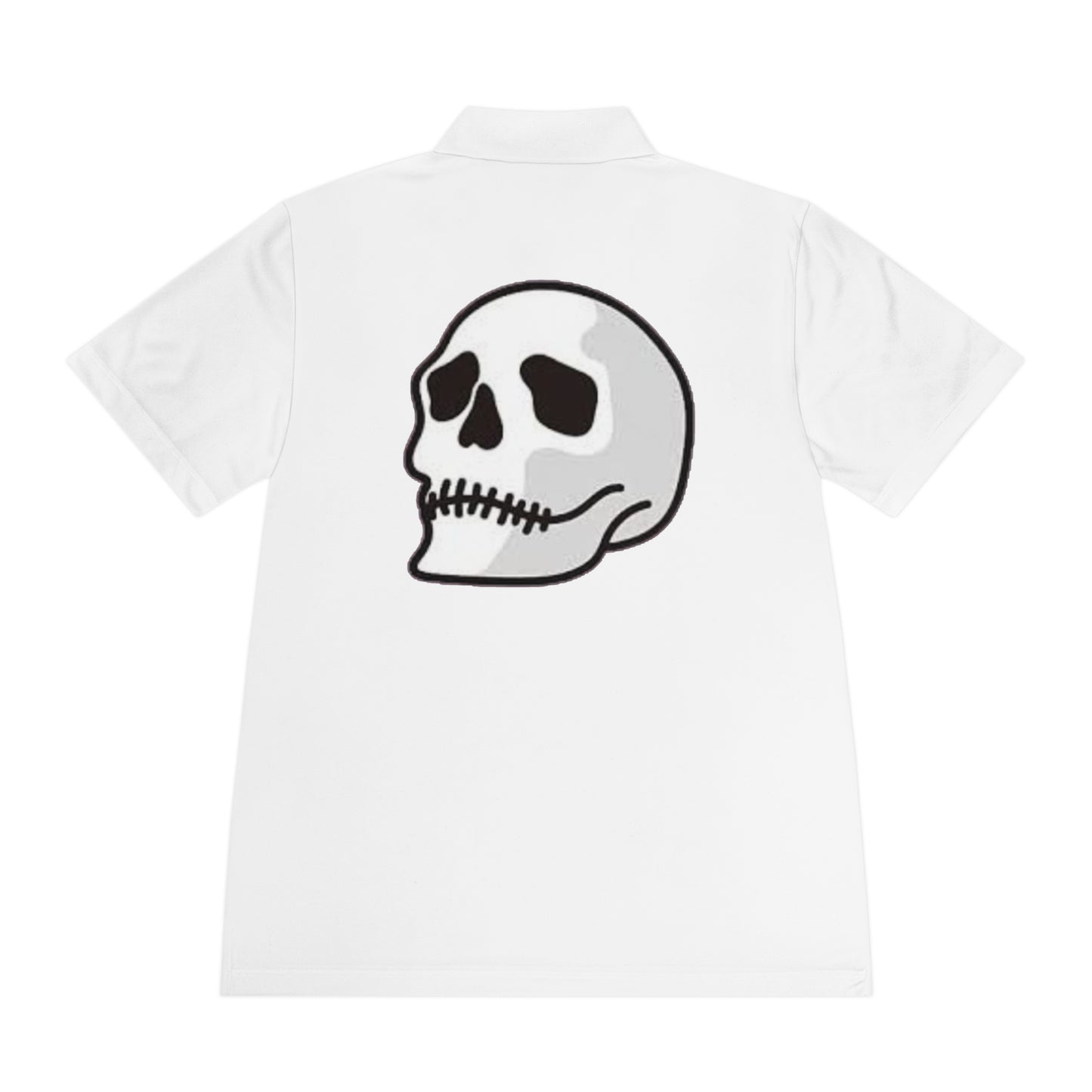 Men's Sport Polo Shirt with Skull and Palm Trees - Beach Vibes, Casual Wear, Gift for Him, Summer Style, Trendy Attire