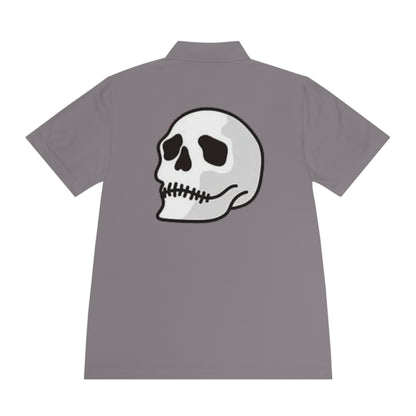 Men's Sport Polo Shirt with Skull and Palm Trees - Beach Vibes, Casual Wear, Gift for Him, Summer Style, Trendy Attire