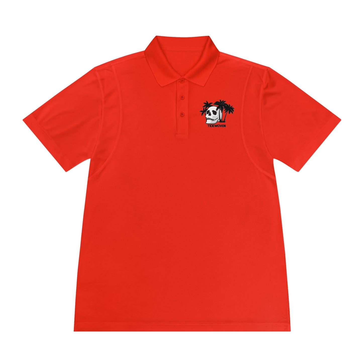 Men's Sport Polo Shirt with Skull and Palm Trees - Beach Vibes, Casual Wear, Gift for Him, Summer Style, Trendy Attire