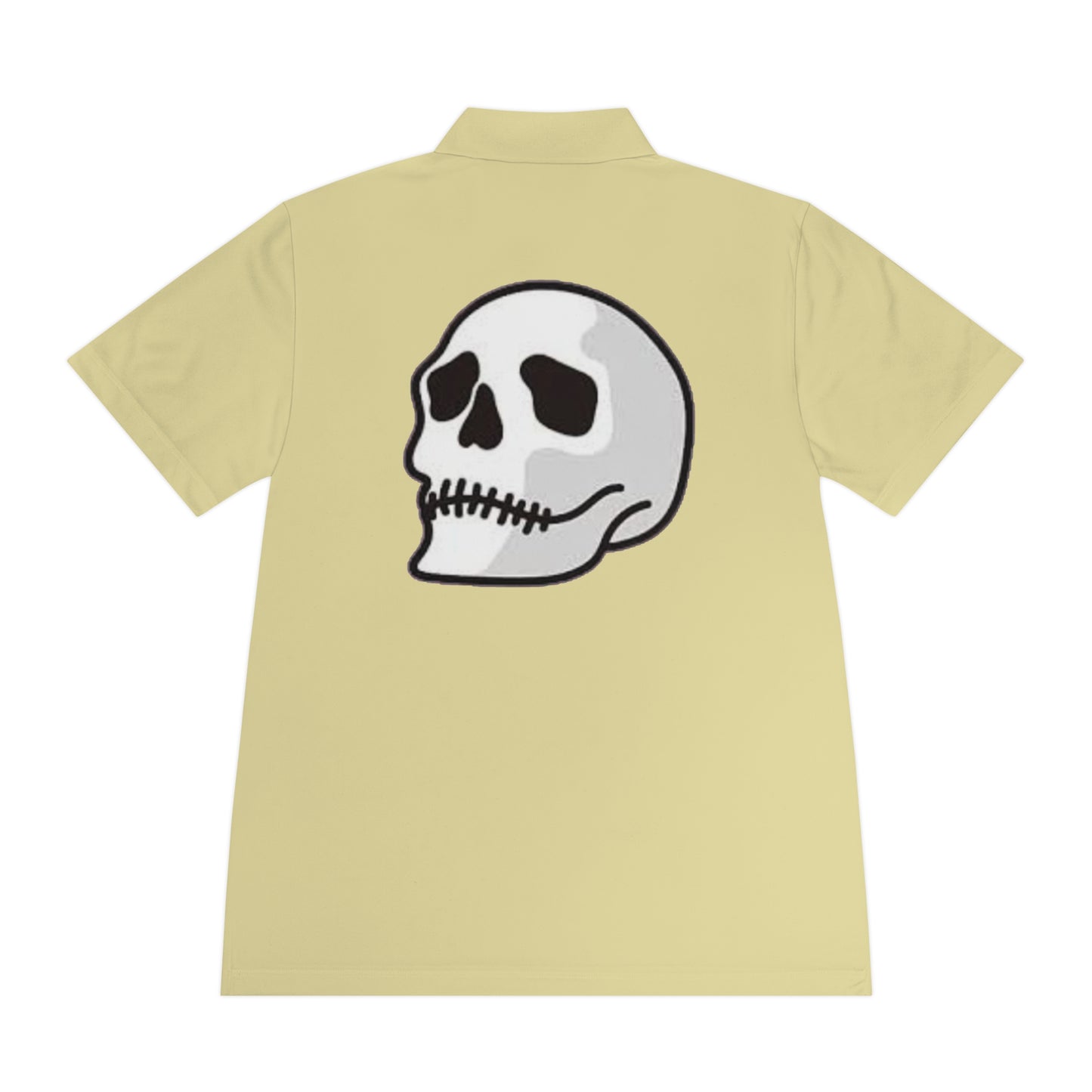 Men's Sport Polo Shirt with Skull and Palm Trees - Beach Vibes, Casual Wear, Gift for Him, Summer Style, Trendy Attire