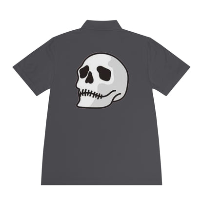Men's Sport Polo Shirt with Skull and Palm Trees - Beach Vibes, Casual Wear, Gift for Him, Summer Style, Trendy Attire