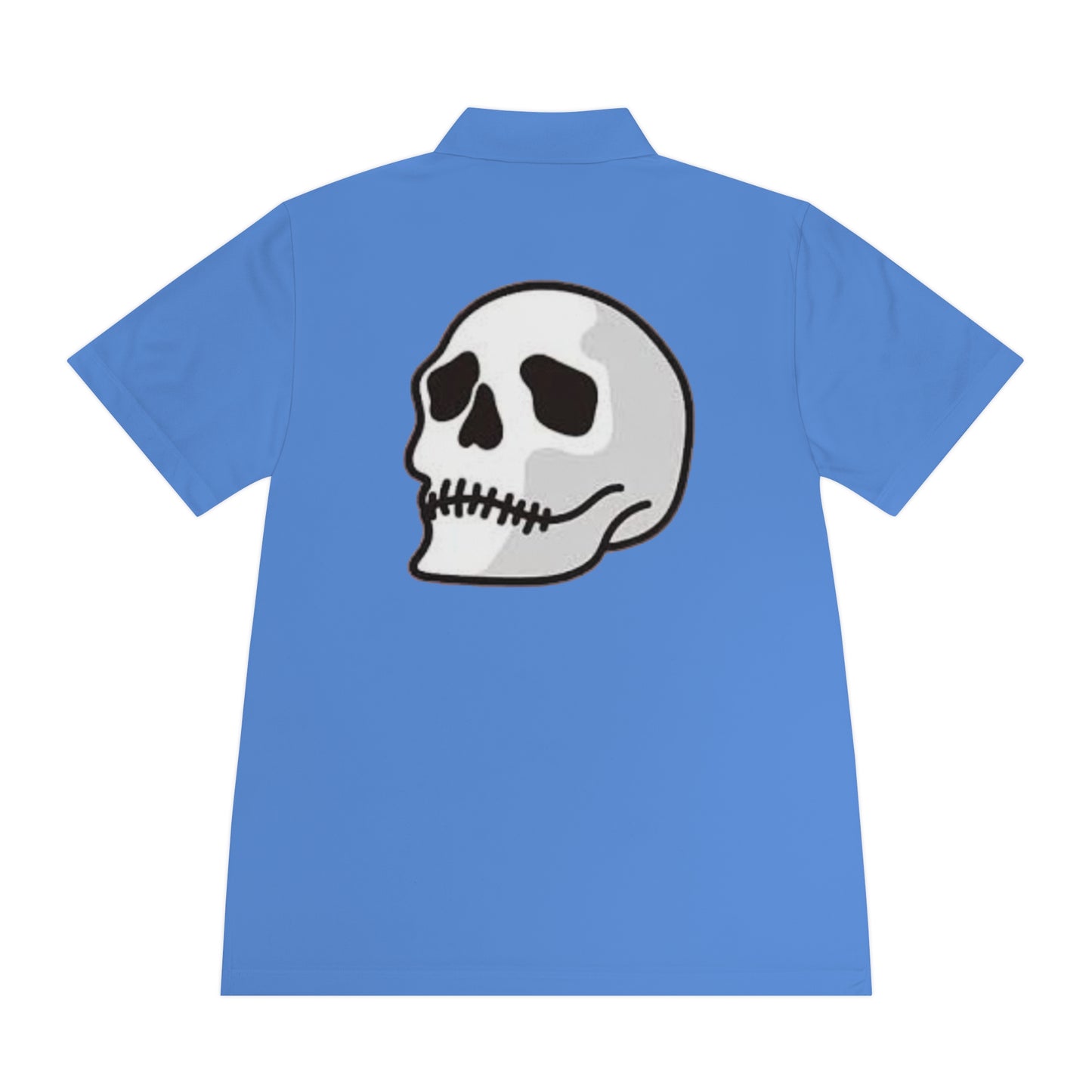 Men's Sport Polo Shirt with Skull and Palm Trees - Beach Vibes, Casual Wear, Gift for Him, Summer Style, Trendy Attire