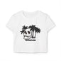 Tropical Skull Women's Baby Tee, Edgy Summer Top, Casual Graphic Tee, Beachwear, Festival Shirt, Unique Gift Idea