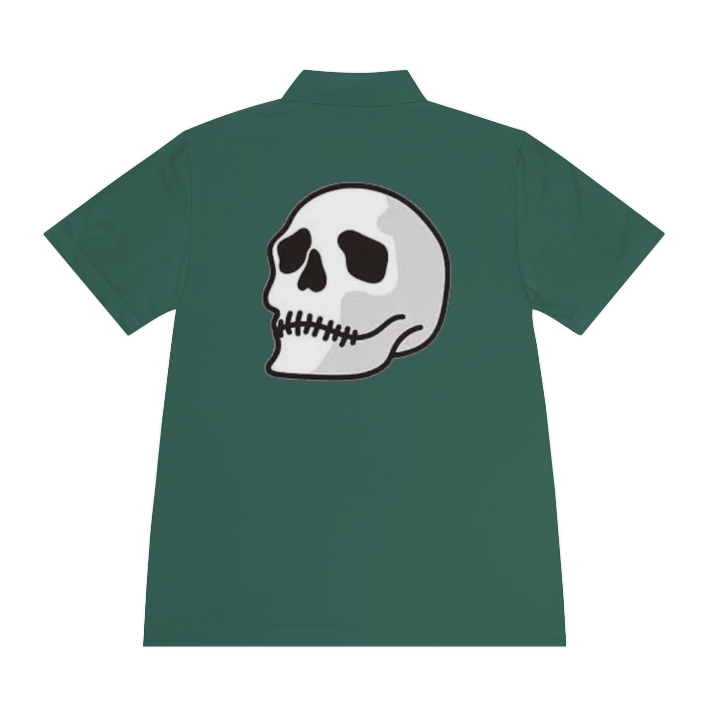 Men's Sport Polo Shirt with Skull and Palm Trees - Beach Vibes, Casual Wear, Gift for Him, Summer Style, Trendy Attire